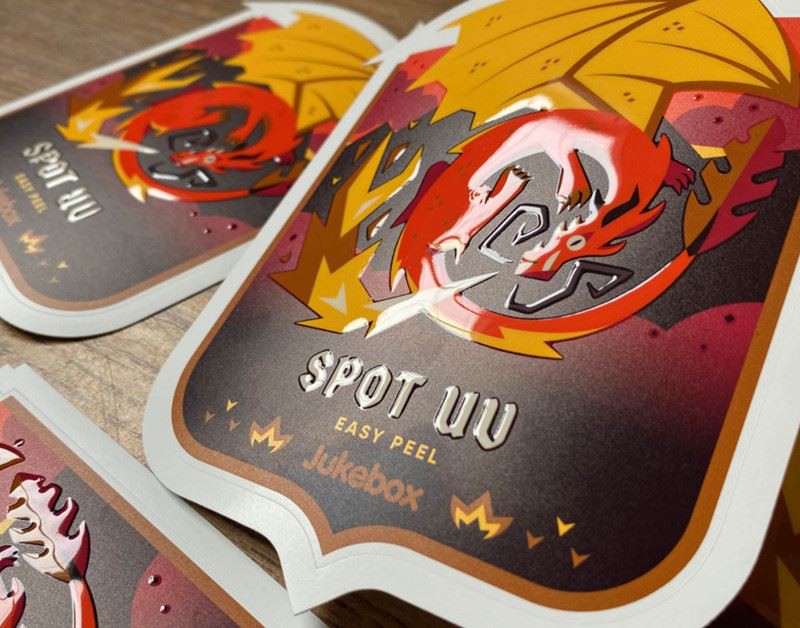 Spot UV vinyl stickers Labels