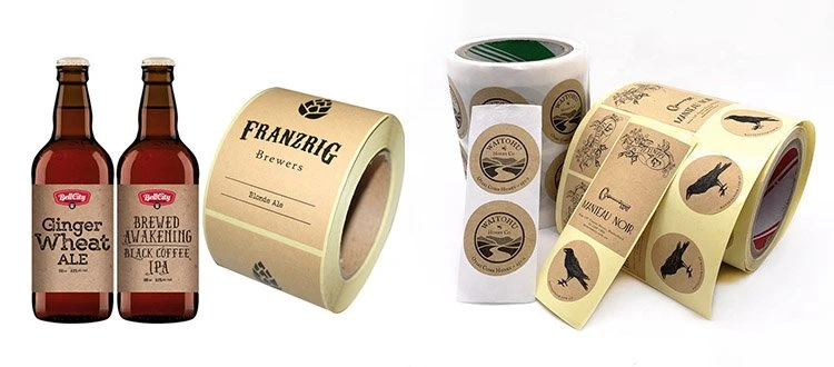 kraft labels on roll